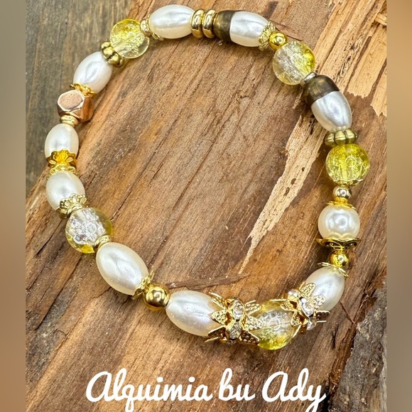 Alquimia Pearl and Gold Bracelet lemon quartz - Picture 1 of 1